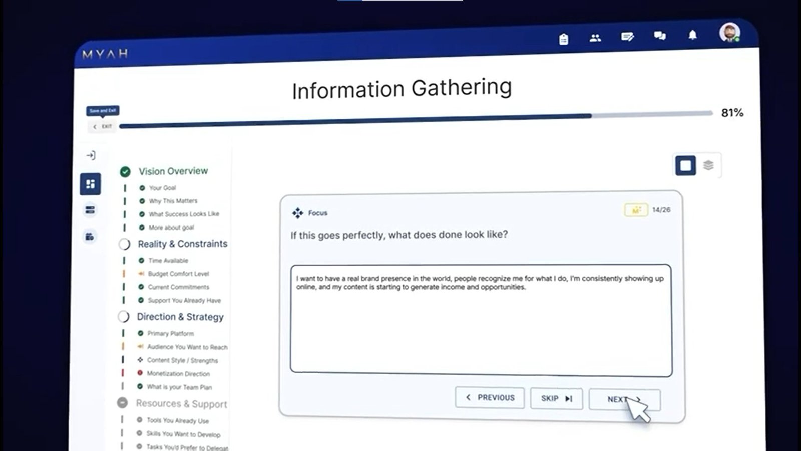 MYAH Information Gathering